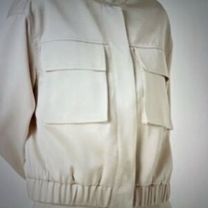 Stylish Cream Bomber Jacket for Women